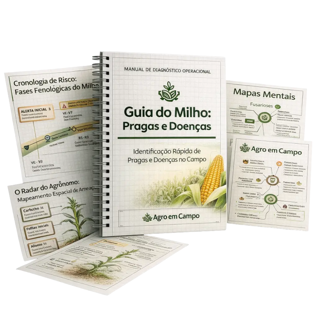 Agrônoma analisando folha de milho em lavoura